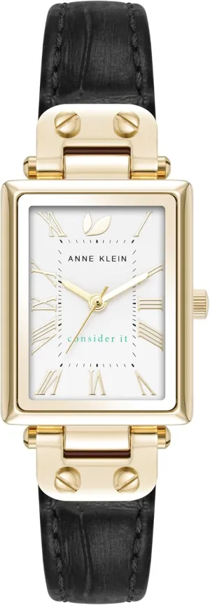 Anne Klein Women's Sustainable Croco-Grain Leather Strap Watch, AK/5152