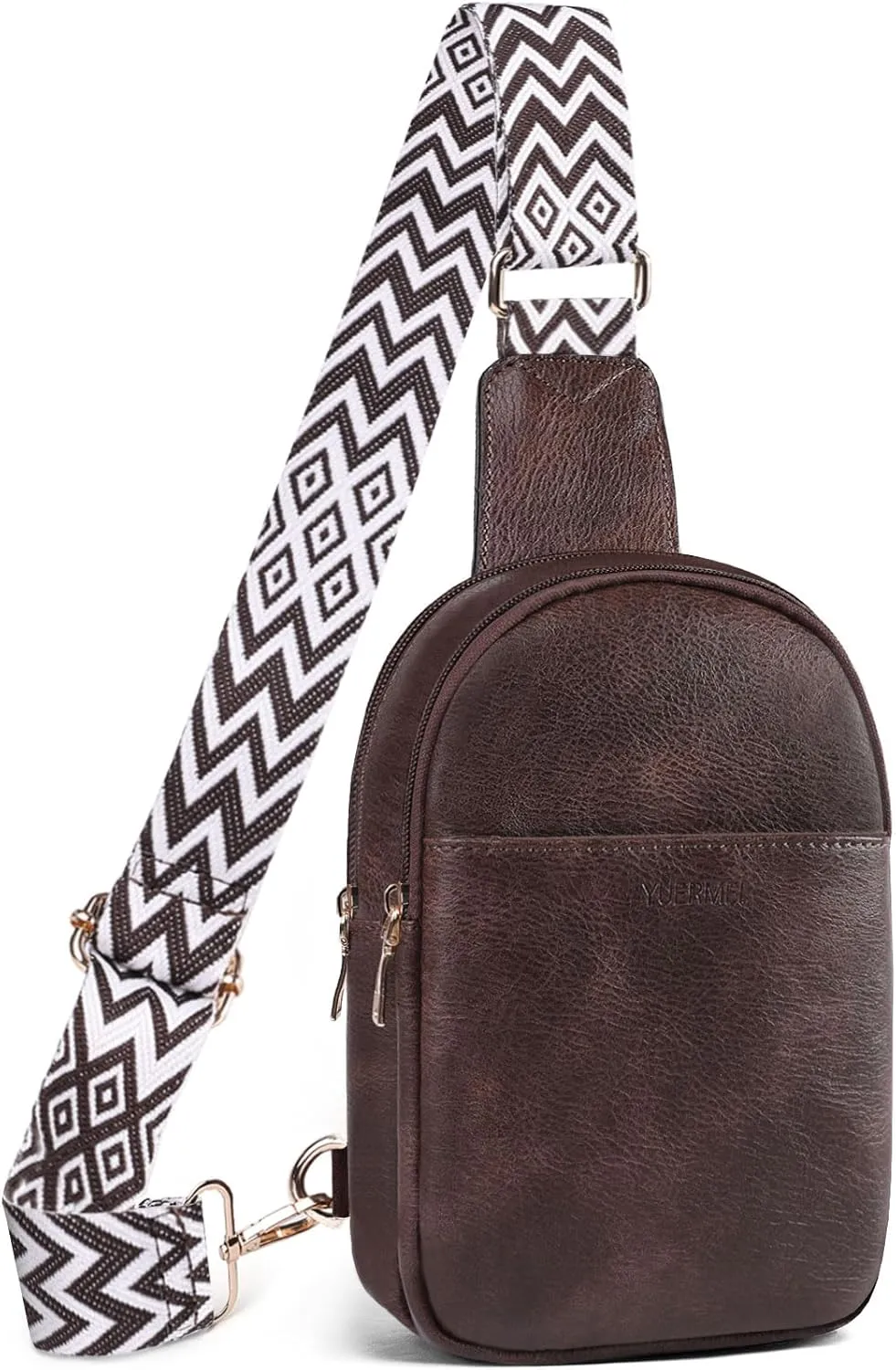 Anti Theft Crossbody Sling Bag for Women Trendy, Small Vegan Leather Cross body Fanny Chest Bag for Traveling