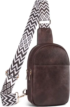 Anti Theft Crossbody Sling Bag for Women Trendy, Small Vegan Leather Cross body Fanny Chest Bag for Traveling