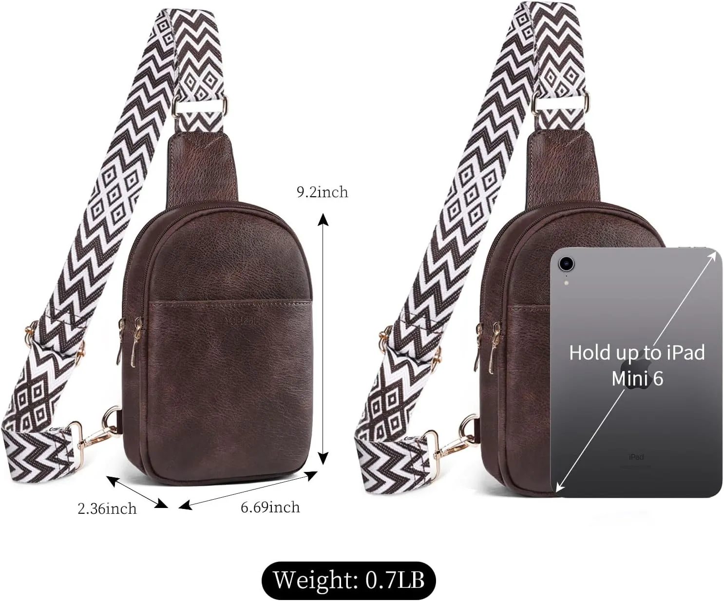 Anti Theft Crossbody Sling Bag for Women Trendy, Small Vegan Leather Cross body Fanny Chest Bag for Traveling