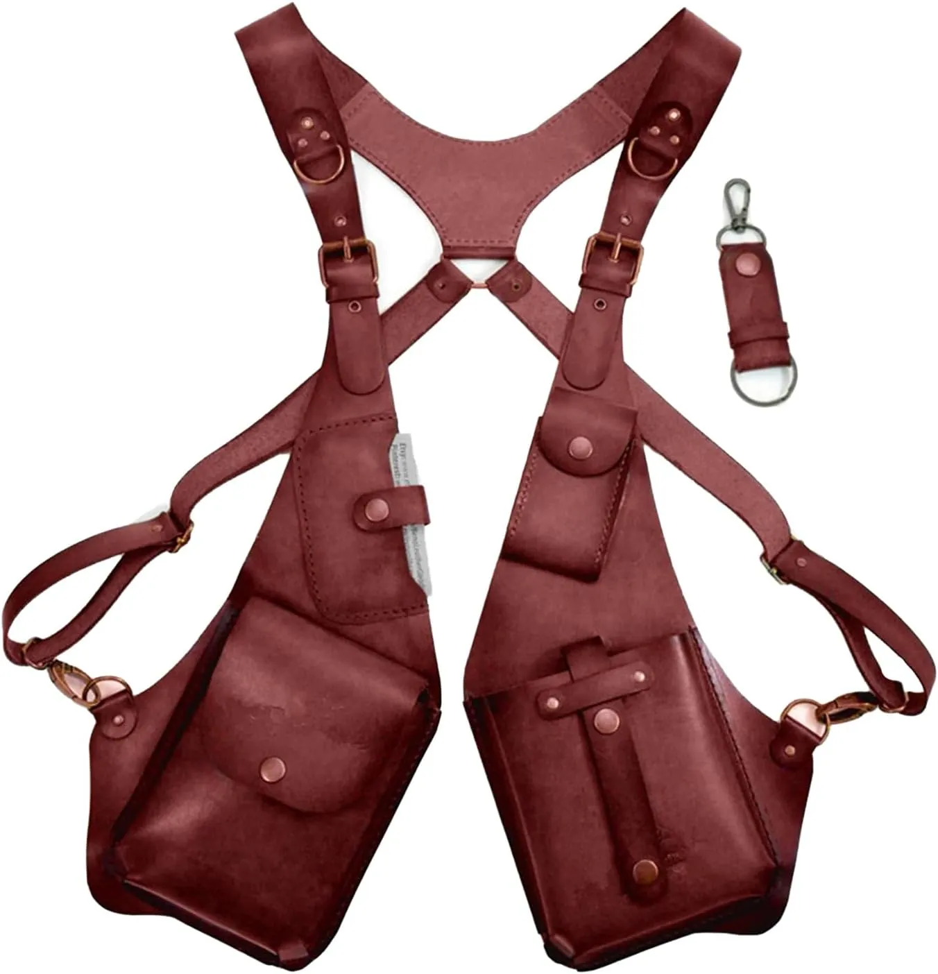 Anti Theft Harness for Men, Anti-Theft Harness Wallet for Men, Men Anti-Theft Underarm Shoulder Bag Adjustable PU Leather Strap Wallet Bag Outdoor Phone Bag (Red)