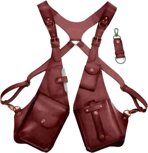 Anti Theft Harness for Men, Anti-Theft Harness Wallet for Men, Men Anti-Theft Underarm Shoulder Bag Adjustable PU Leather Strap Wallet Bag Outdoor Phone Bag (Red)