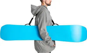 ArcticStrap™ - Over the shoulder snowboard strap - easy to use, fits in jacket pocket, adjustable length, water-resistant, rust-resistant, holds any snowboard