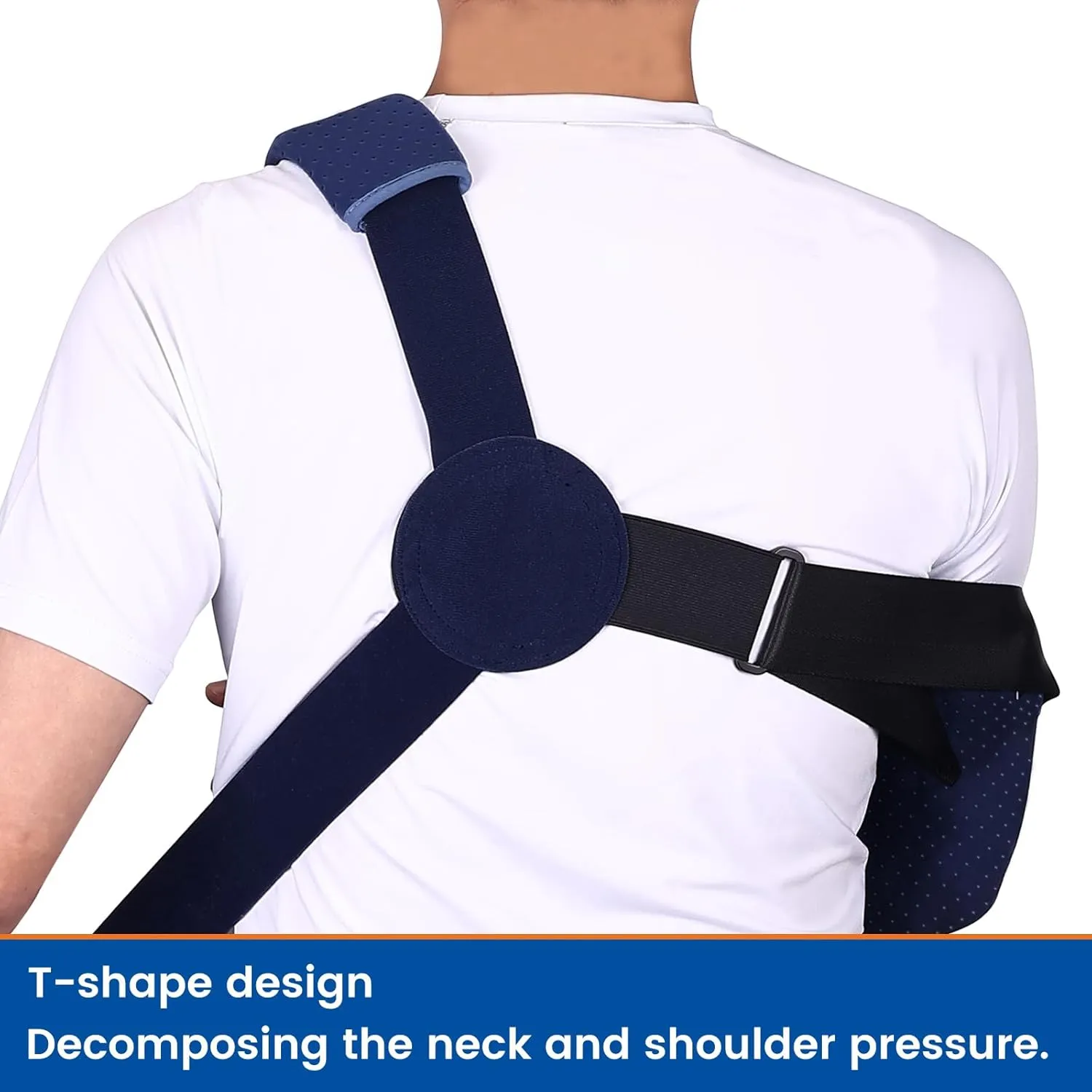 Arm Sling for Shoulder Injury with Waist Strap - Immobilizer Brace Support for Sleeping, Rotator Cuff Surgery (Comfort Version, Left, Medium,28.5-41inch)