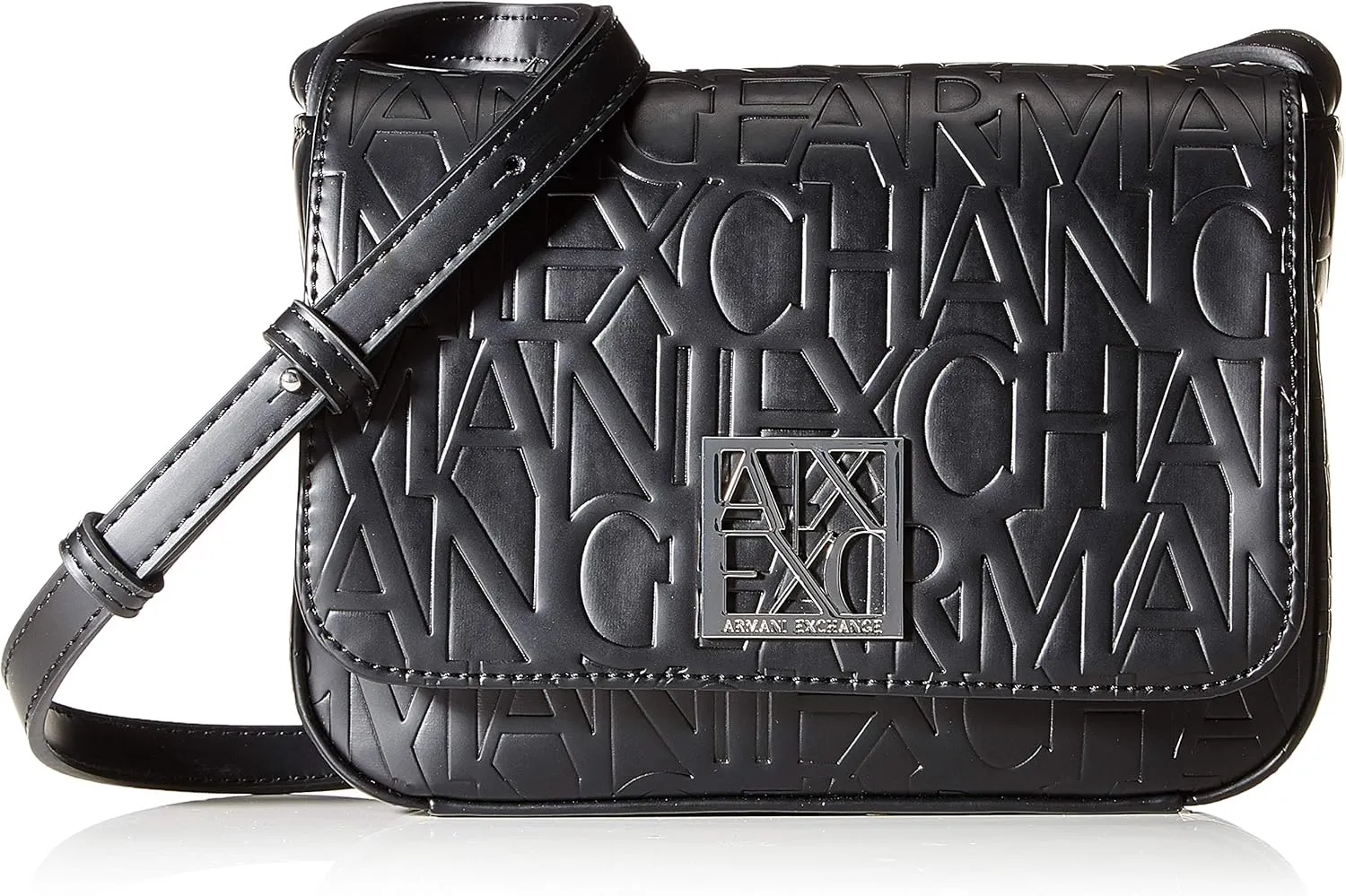Armani Exchange Small Logo All Over Debossed Shoulder Strap Bag