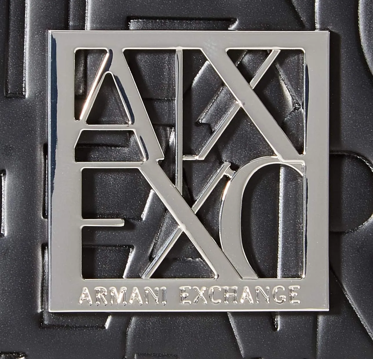 Armani Exchange Small Logo All Over Debossed Shoulder Strap Bag