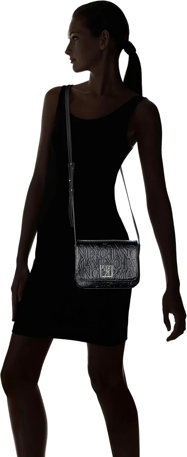 Armani Exchange Small Logo All Over Debossed Shoulder Strap Bag