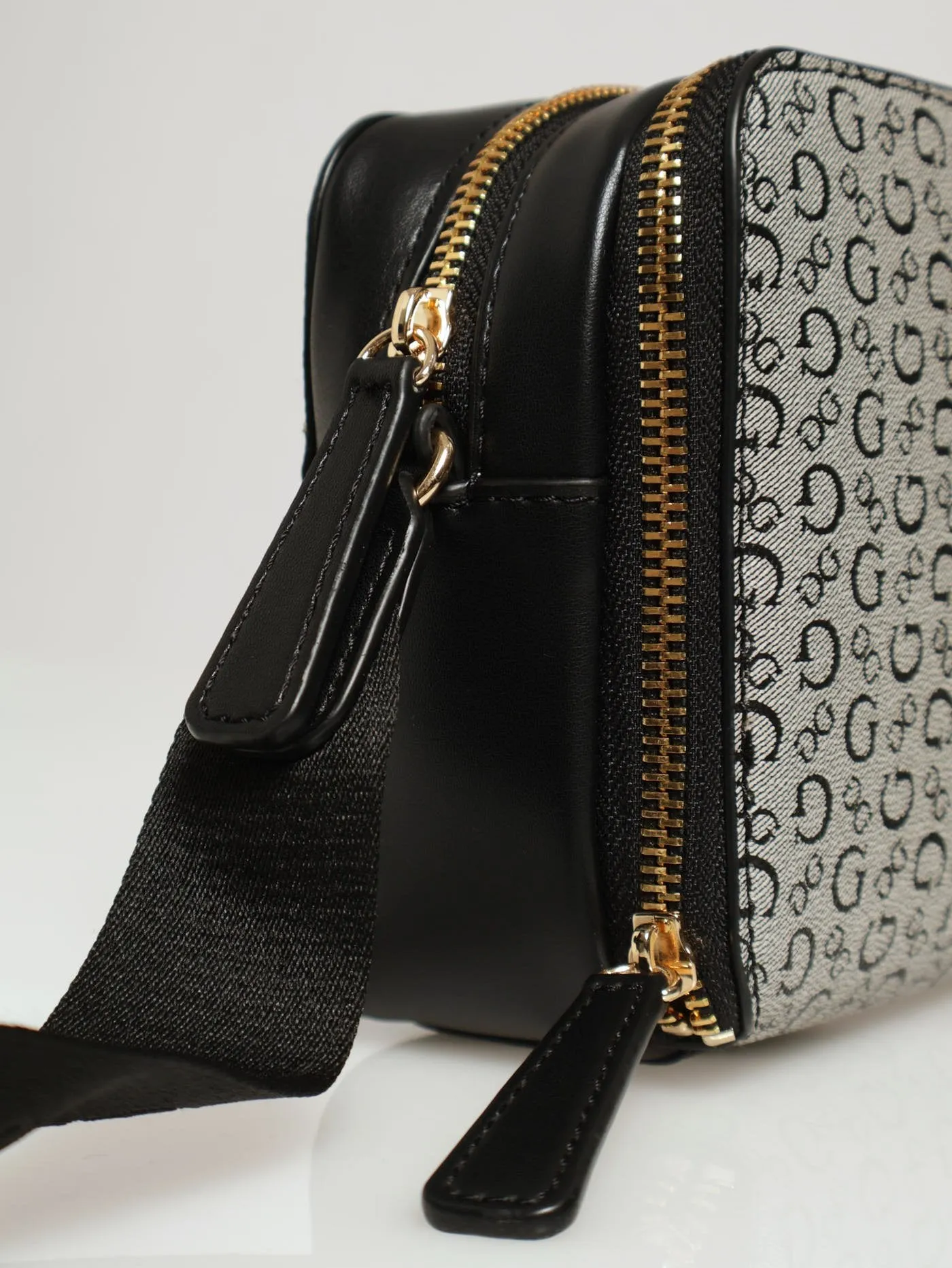 Artemis Mini Double Zip Crossbody Bag - Black