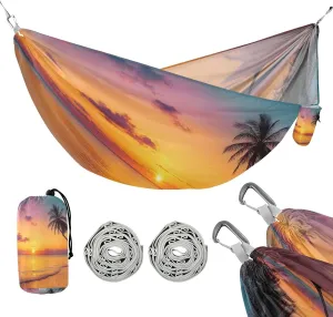 ATTX Tropical Beach Camping Hammock - Lightweight & Portable Hammocks, Heavy Duty 330lbs Capacity for Indoor, Hiking, Backpacking, Travel, Backyard, Beach#61