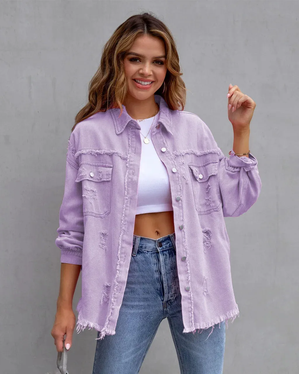Avencea | Tattered Denim Jacket