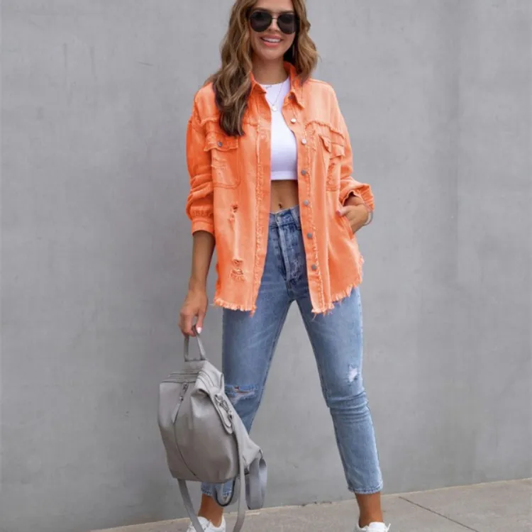 Avencea | Tattered Denim Jacket