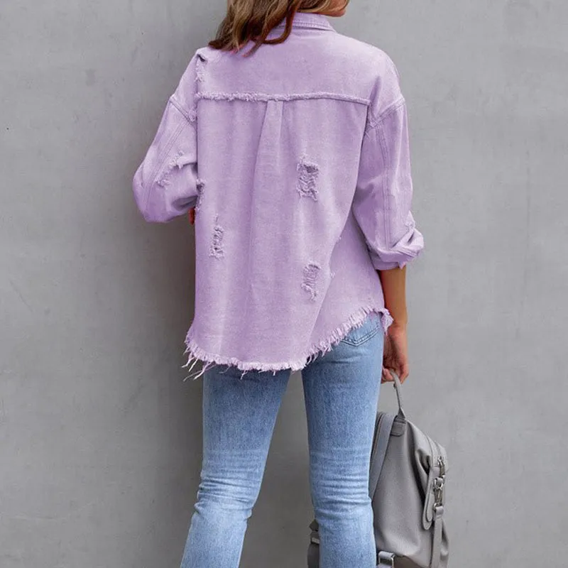 Avencea | Tattered Denim Jacket