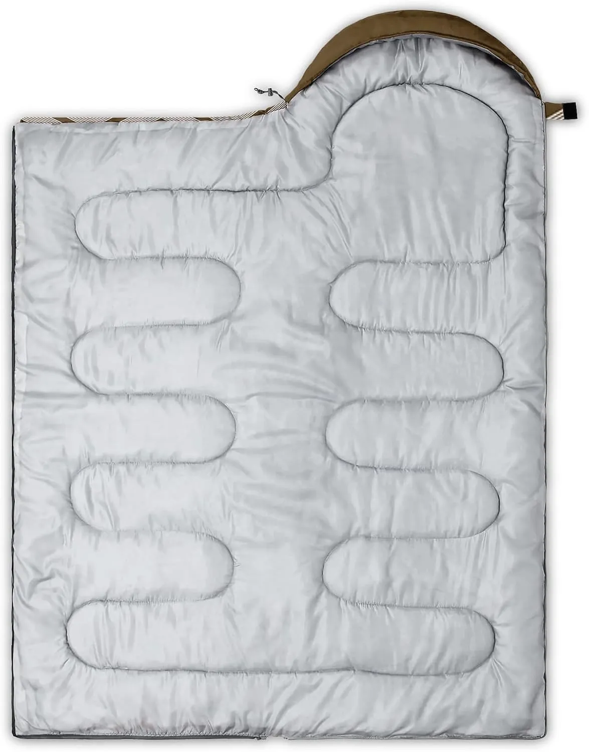 Axolotl Black and Grey Sleeping Bag for Adults,Stripe Camping Bag,3 Season Warm Cool Weather Backpacking Bag,Waterproof Portable Sleeping Bag with Compression Sack for Camping Hiking Outdoor Travel