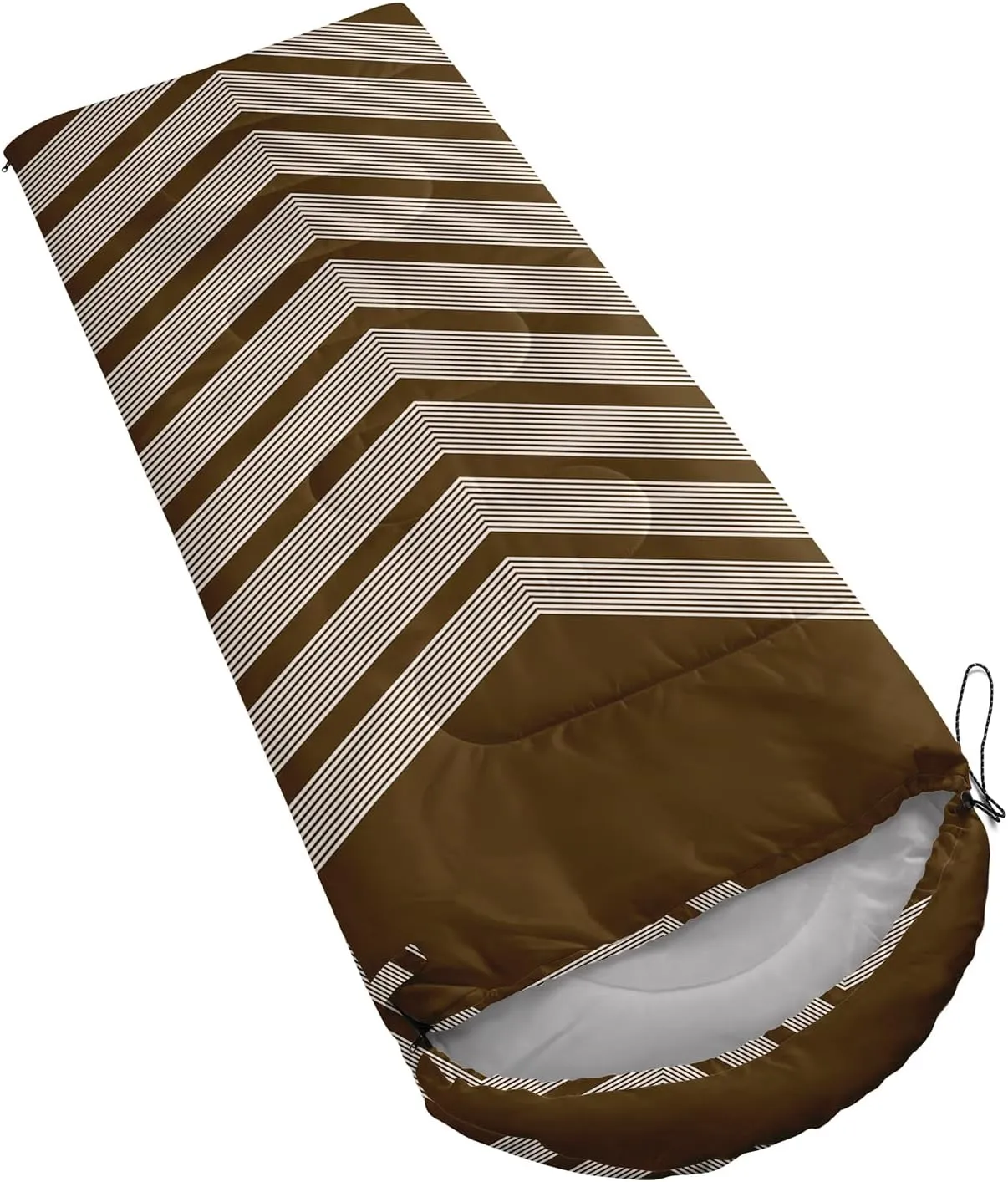 Axolotl Black and Grey Sleeping Bag for Adults,Stripe Camping Bag,3 Season Warm Cool Weather Backpacking Bag,Waterproof Portable Sleeping Bag with Compression Sack for Camping Hiking Outdoor Travel
