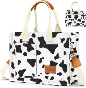Ayieyill Canvas Tote Bag for Women with Pockets Crossbody Bag Tote Shoulder Handbags Casual Work Bags Everything Tote Bag