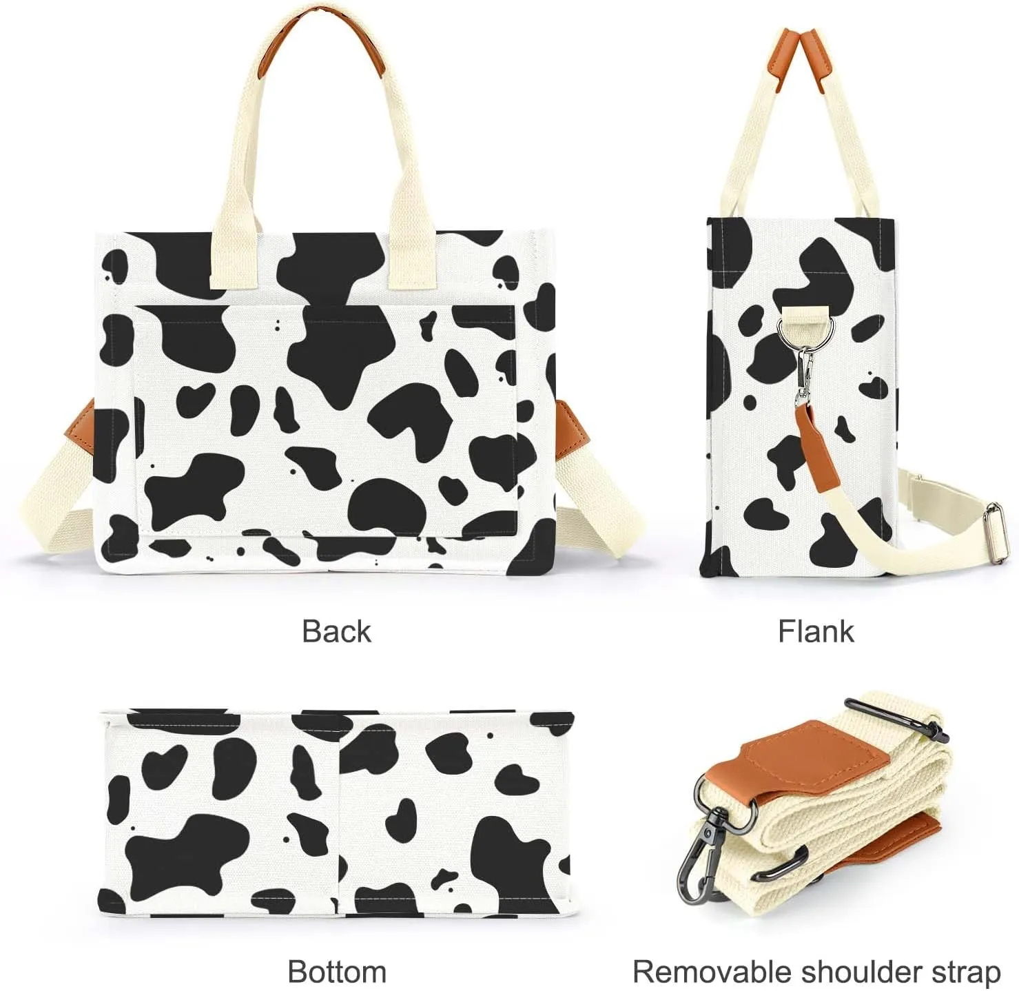 Ayieyill Canvas Tote Bag for Women with Pockets Crossbody Bag Tote Shoulder Handbags Casual Work Bags Everything Tote Bag