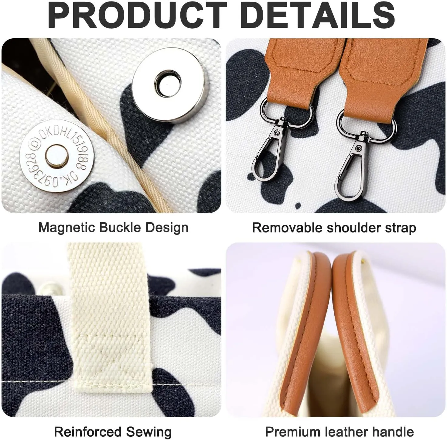 Ayieyill Canvas Tote Bag for Women with Pockets Crossbody Bag Tote Shoulder Handbags Casual Work Bags Everything Tote Bag