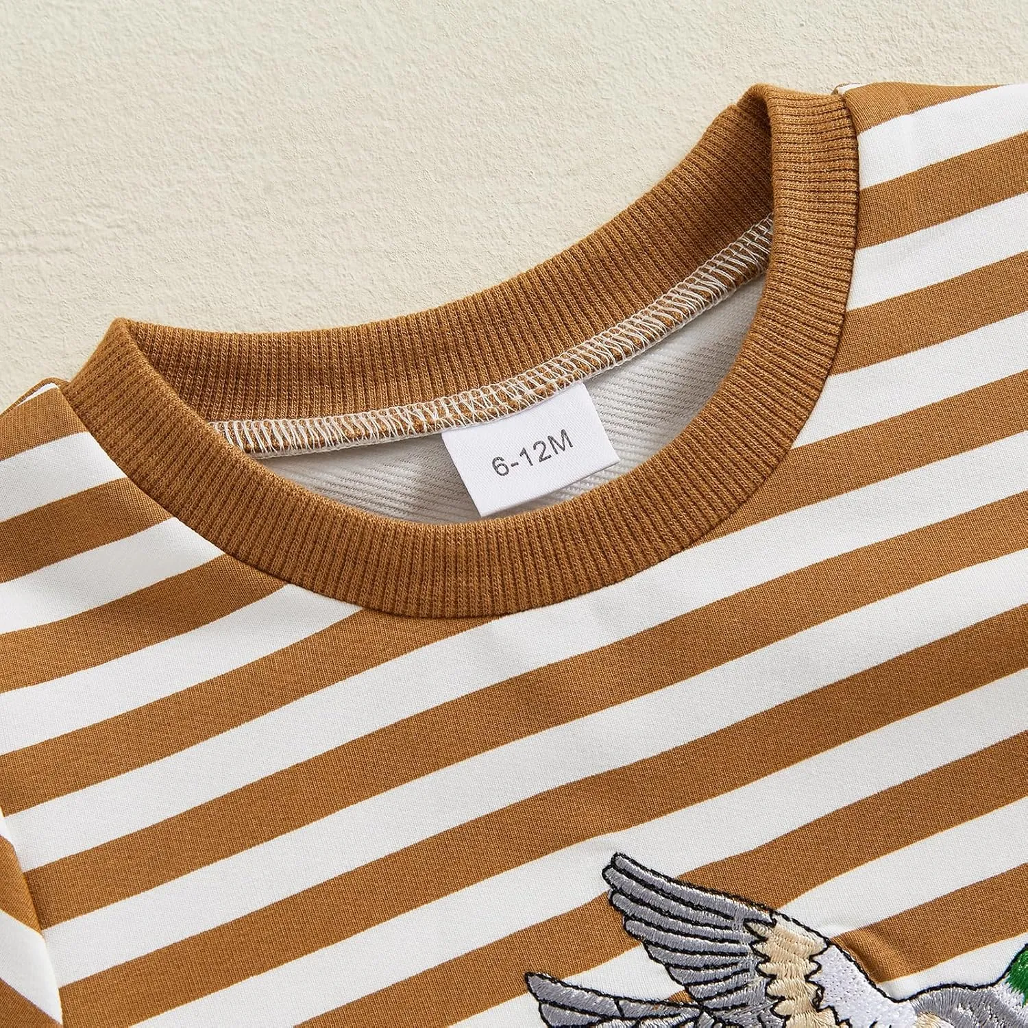 Baby Toddler Boy Summer Clothes Duck Embroidery Striped Short Sleeve T-shirts Solid Color Elastic Waist Shorts 2Pcs Outfit