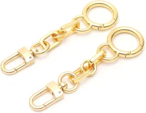 Bag Charm Bag Strap Extender Gold Metal Accessory [Set of 2 Pieces] for Women Handbag - 12mmRectOctLarge 4.5"