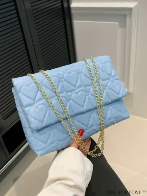 BagForLove - Blue Heart Embroidered PU Leather Womens Crossbody Bag - New Arrival