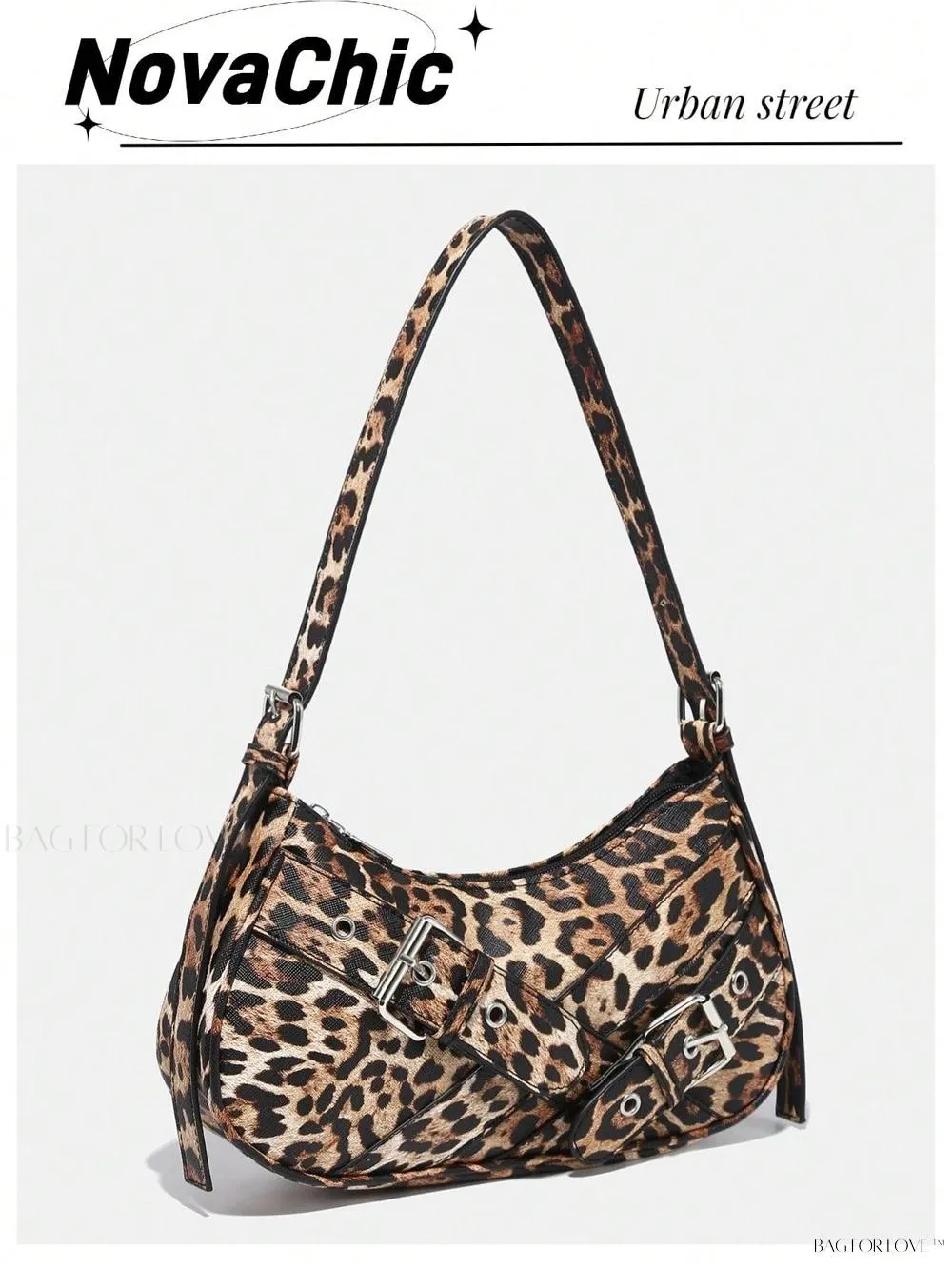 BagForLove - Retro-Style PU Printed Women's Shoulder Bag with Gothic Touch