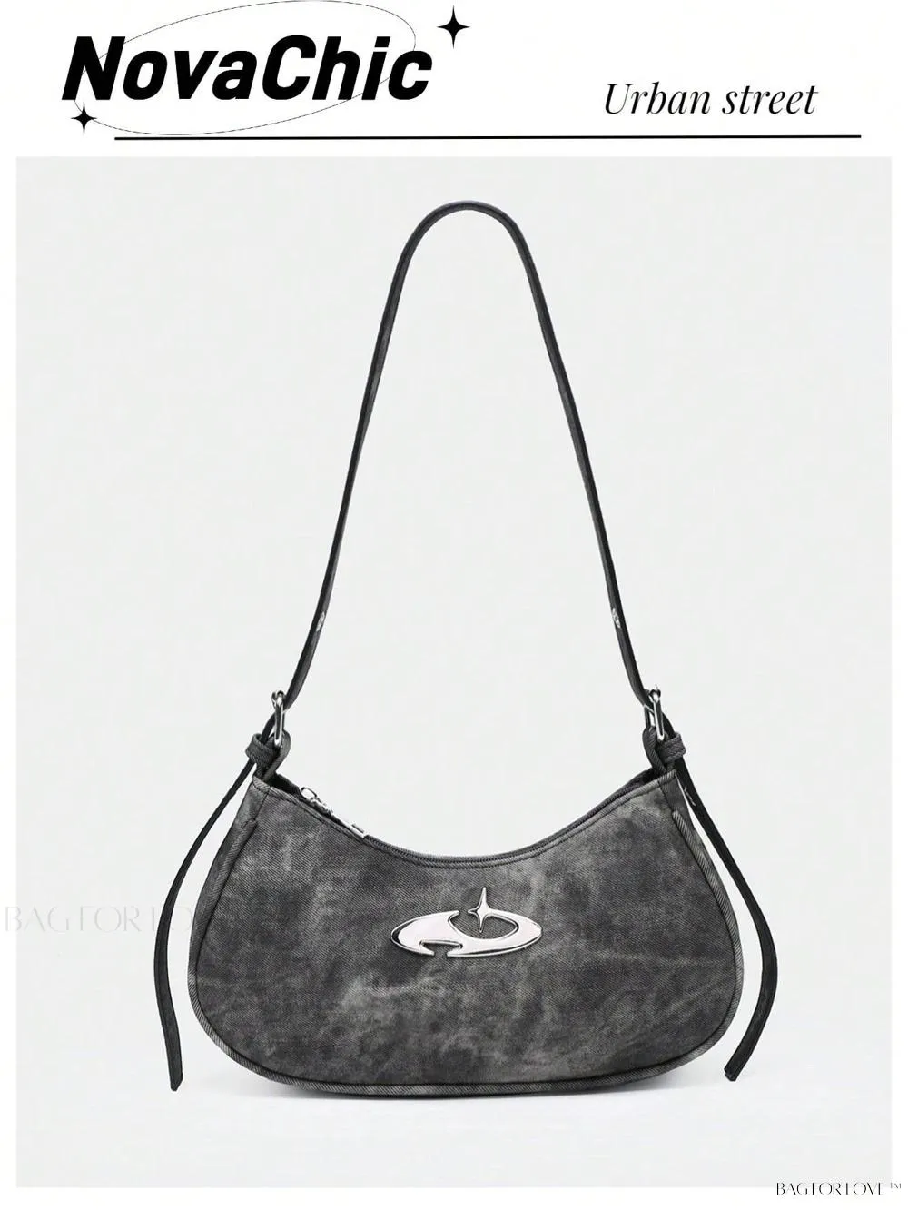 BagForLove - Retro-Style PU Printed Women's Shoulder Bag with Gothic Touch