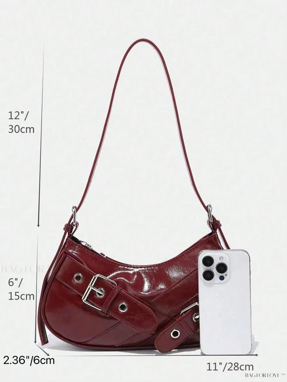BagForLove - Retro-Style PU Printed Women's Shoulder Bag with Gothic Touch