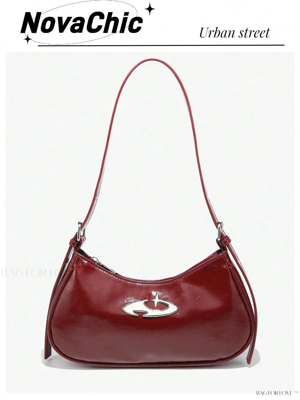BagForLove - Retro-Style PU Printed Women's Shoulder Bag with Gothic Touch
