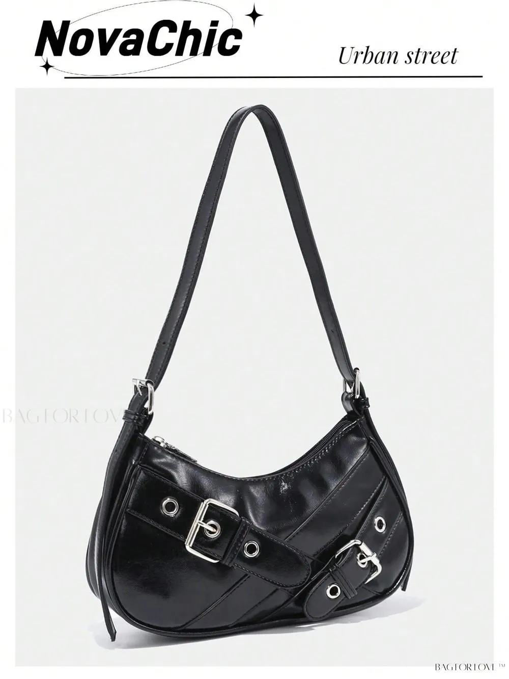 BagForLove - Retro-Style PU Printed Women's Shoulder Bag with Gothic Touch