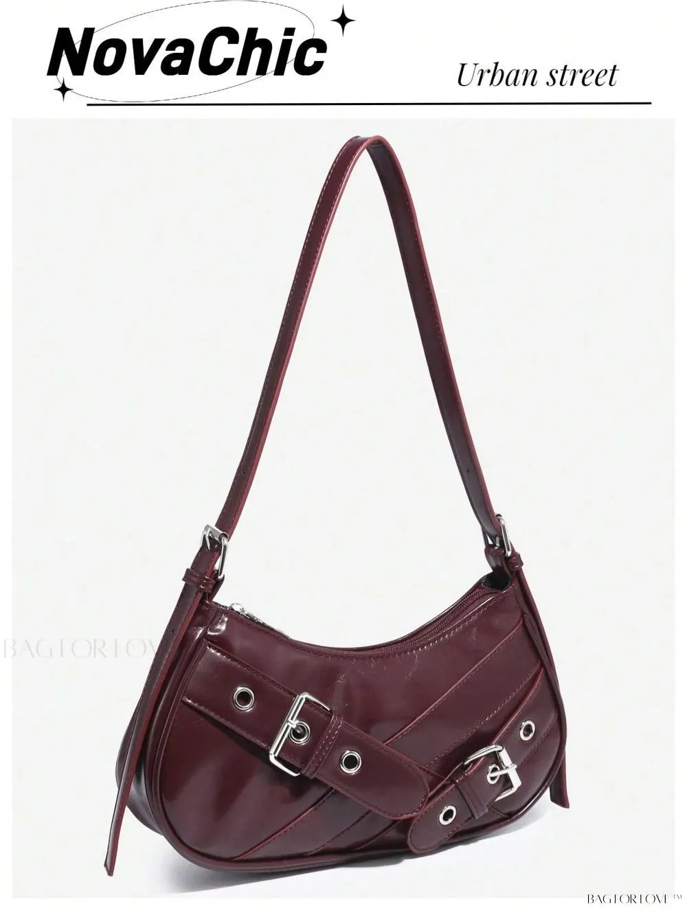 BagForLove - Retro-Style PU Printed Women's Shoulder Bag with Gothic Touch