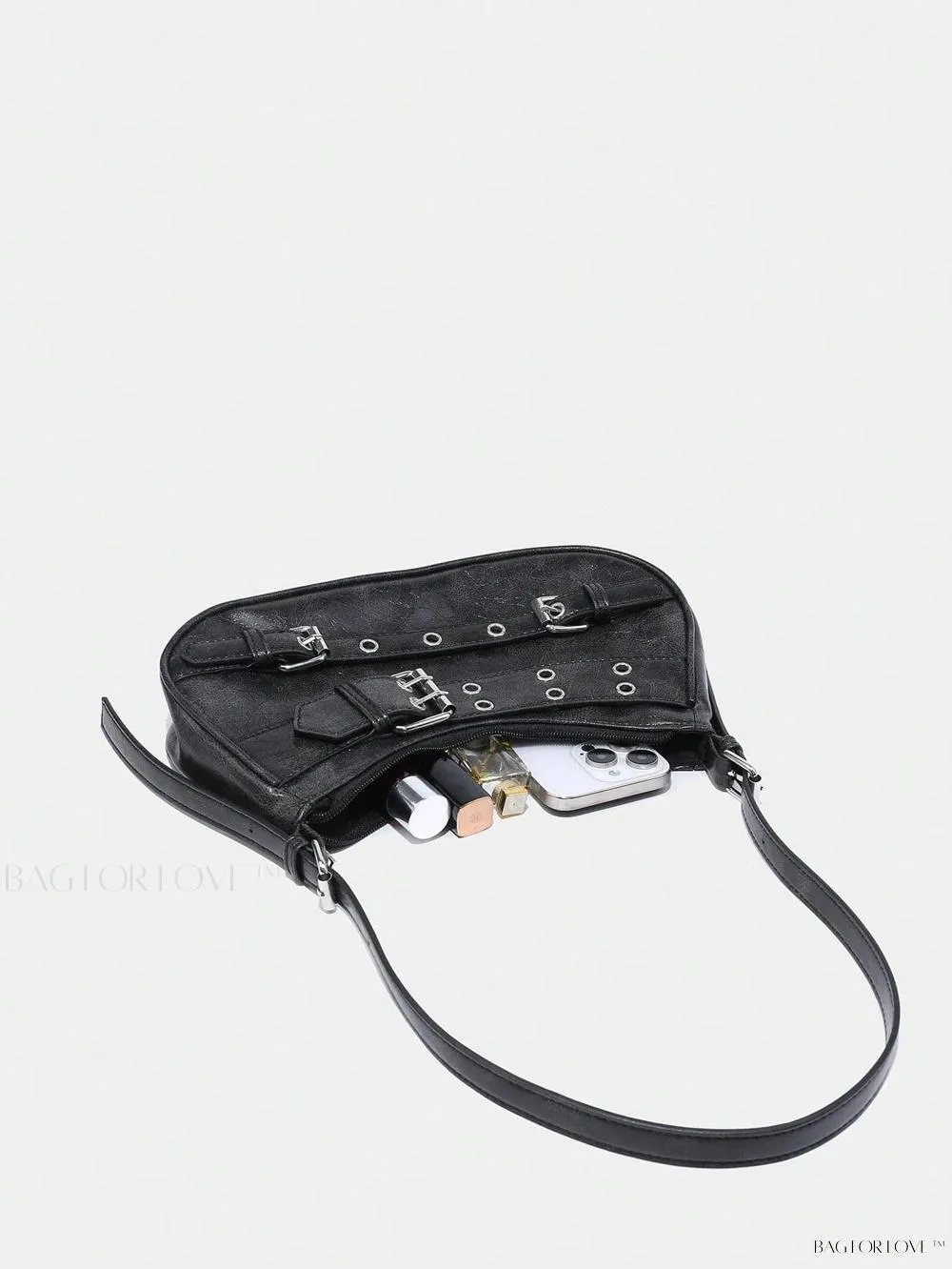BagForLove - Retro-Style PU Printed Women's Shoulder Bag with Gothic Touch