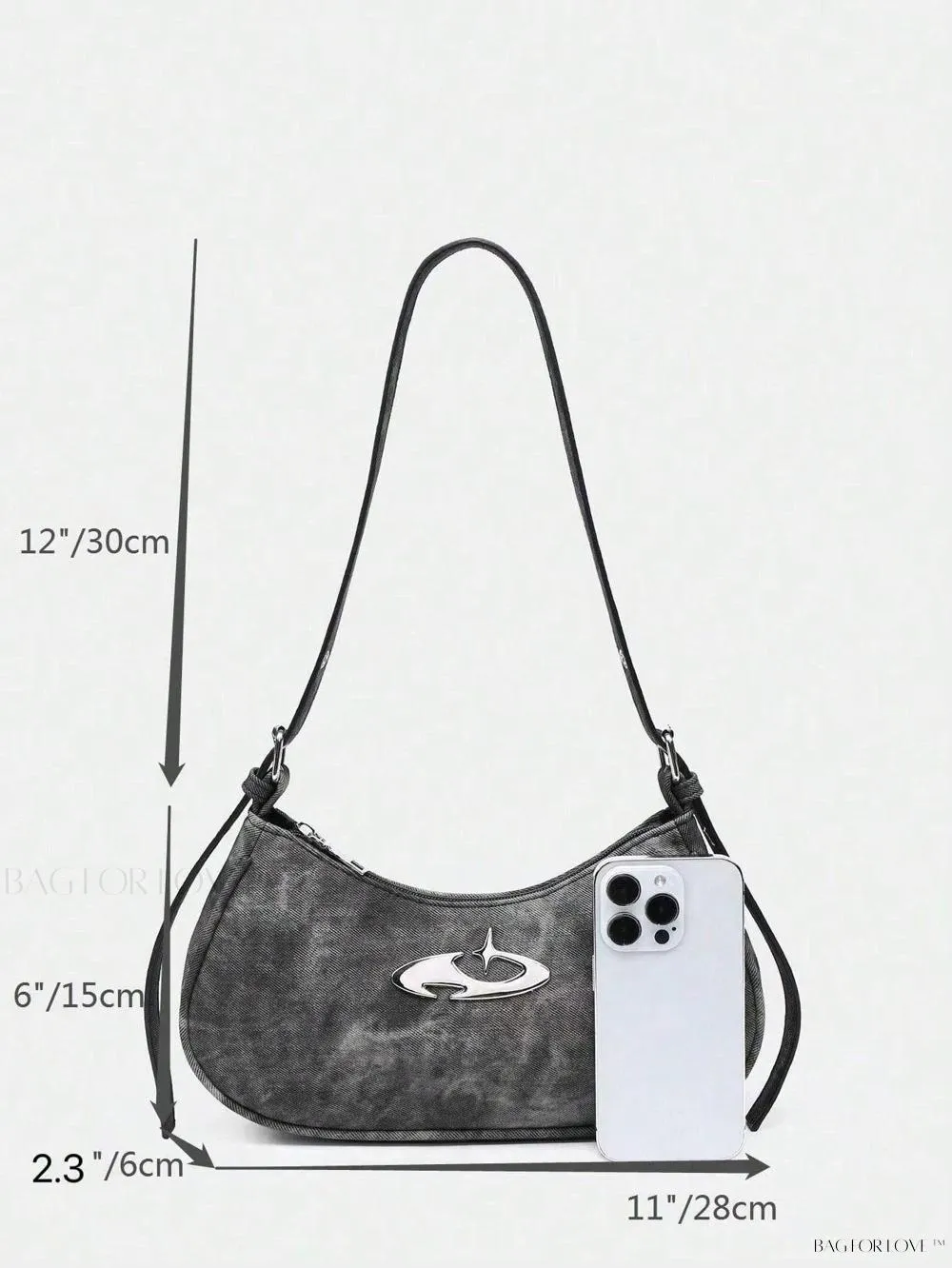 BagForLove - Retro-Style PU Printed Women's Shoulder Bag with Gothic Touch