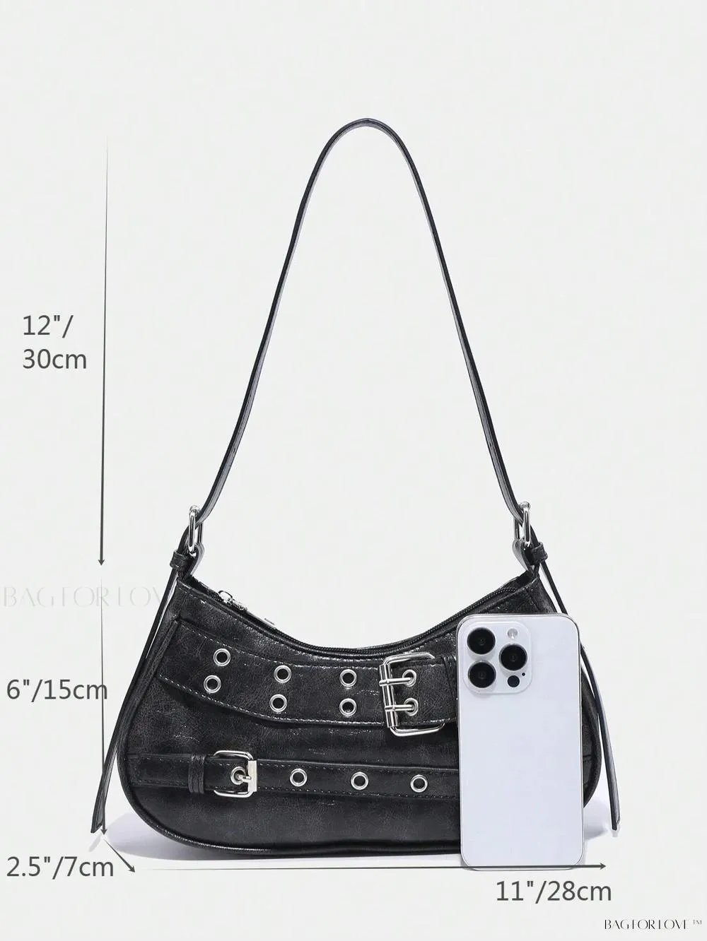 BagForLove - Retro-Style PU Printed Women's Shoulder Bag with Gothic Touch