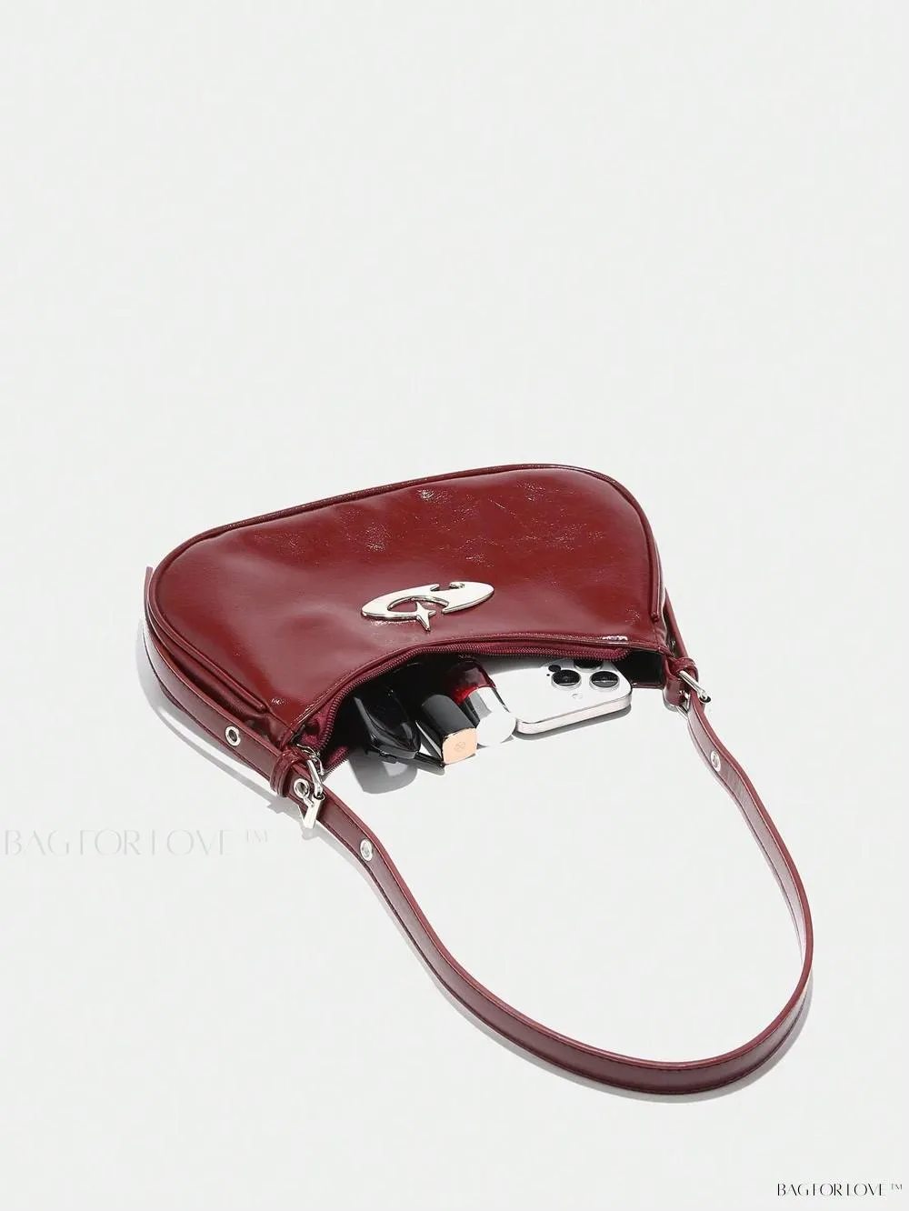 BagForLove - Retro-Style PU Printed Women's Shoulder Bag with Gothic Touch