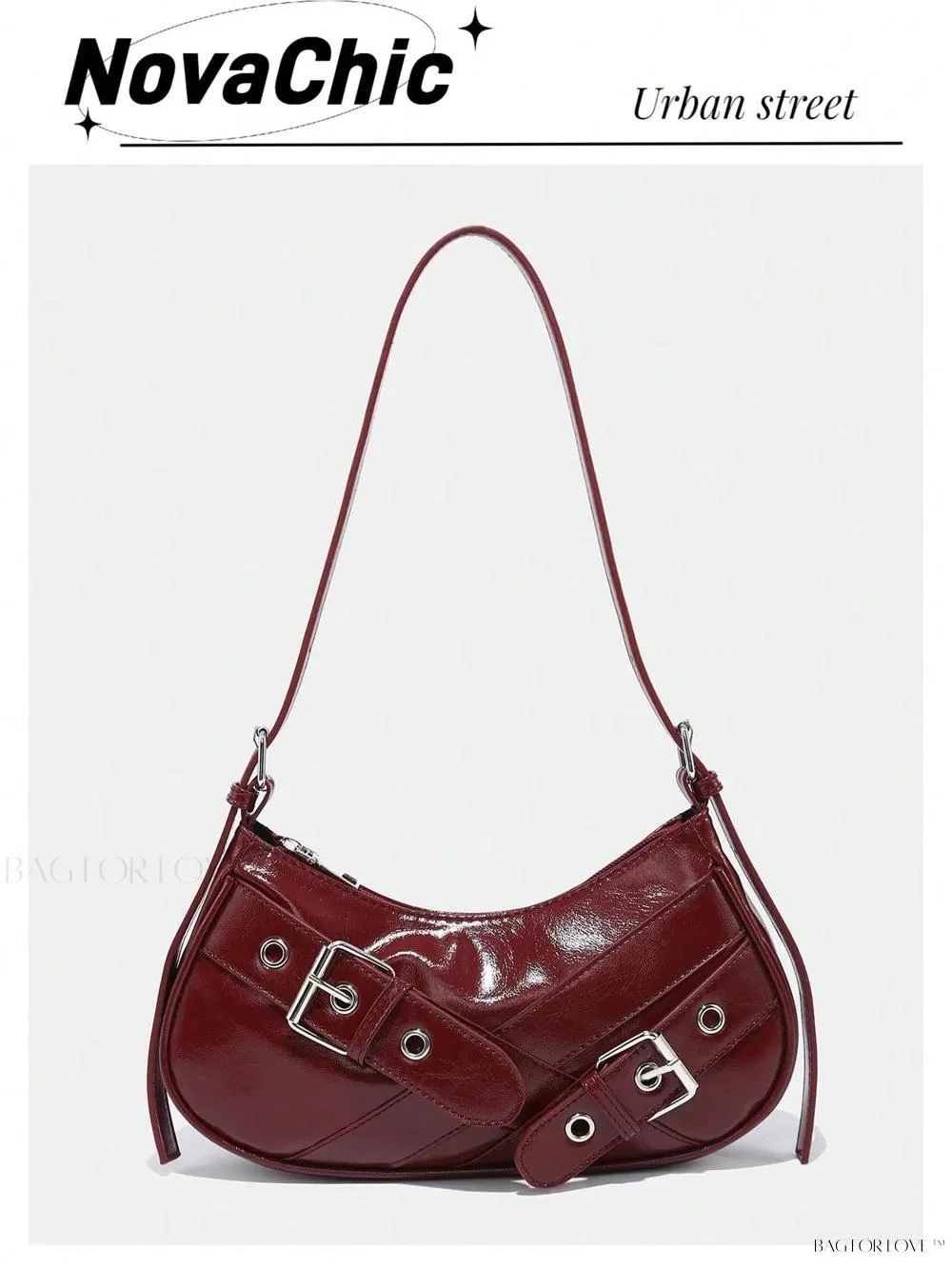 BagForLove - Retro-Style PU Printed Women's Shoulder Bag with Gothic Touch