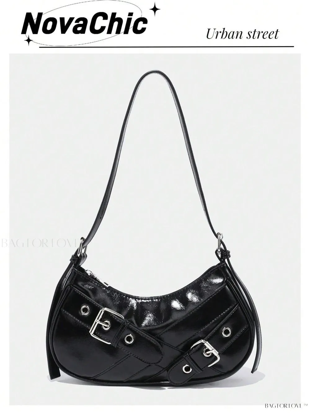 BagForLove - Retro-Style PU Printed Women's Shoulder Bag with Gothic Touch