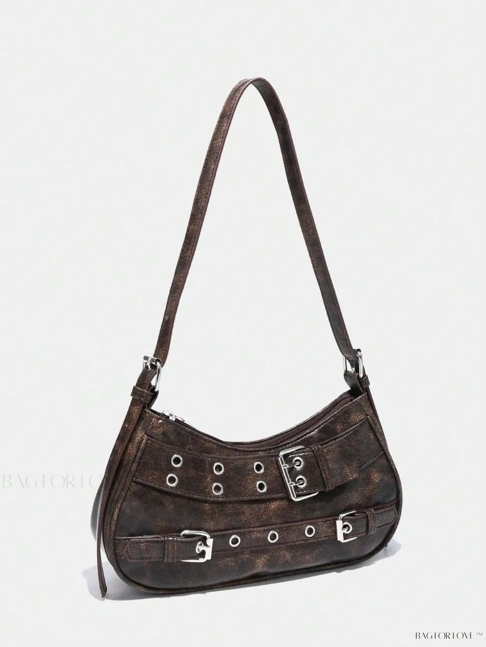 BagForLove - Retro-Style PU Printed Women's Shoulder Bag with Gothic Touch