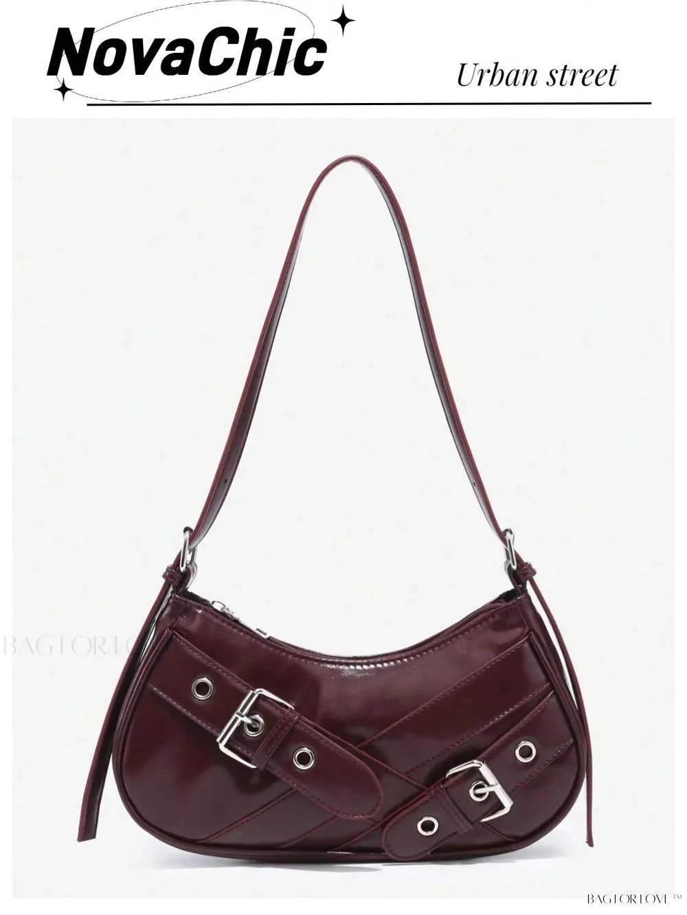 BagForLove - Retro-Style PU Printed Women's Shoulder Bag with Gothic Touch