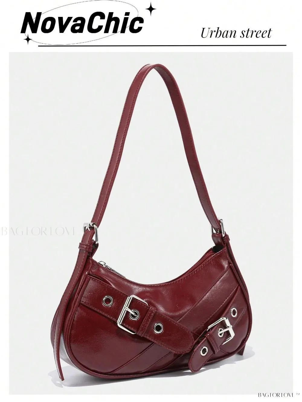 BagForLove - Retro-Style PU Printed Women's Shoulder Bag with Gothic Touch