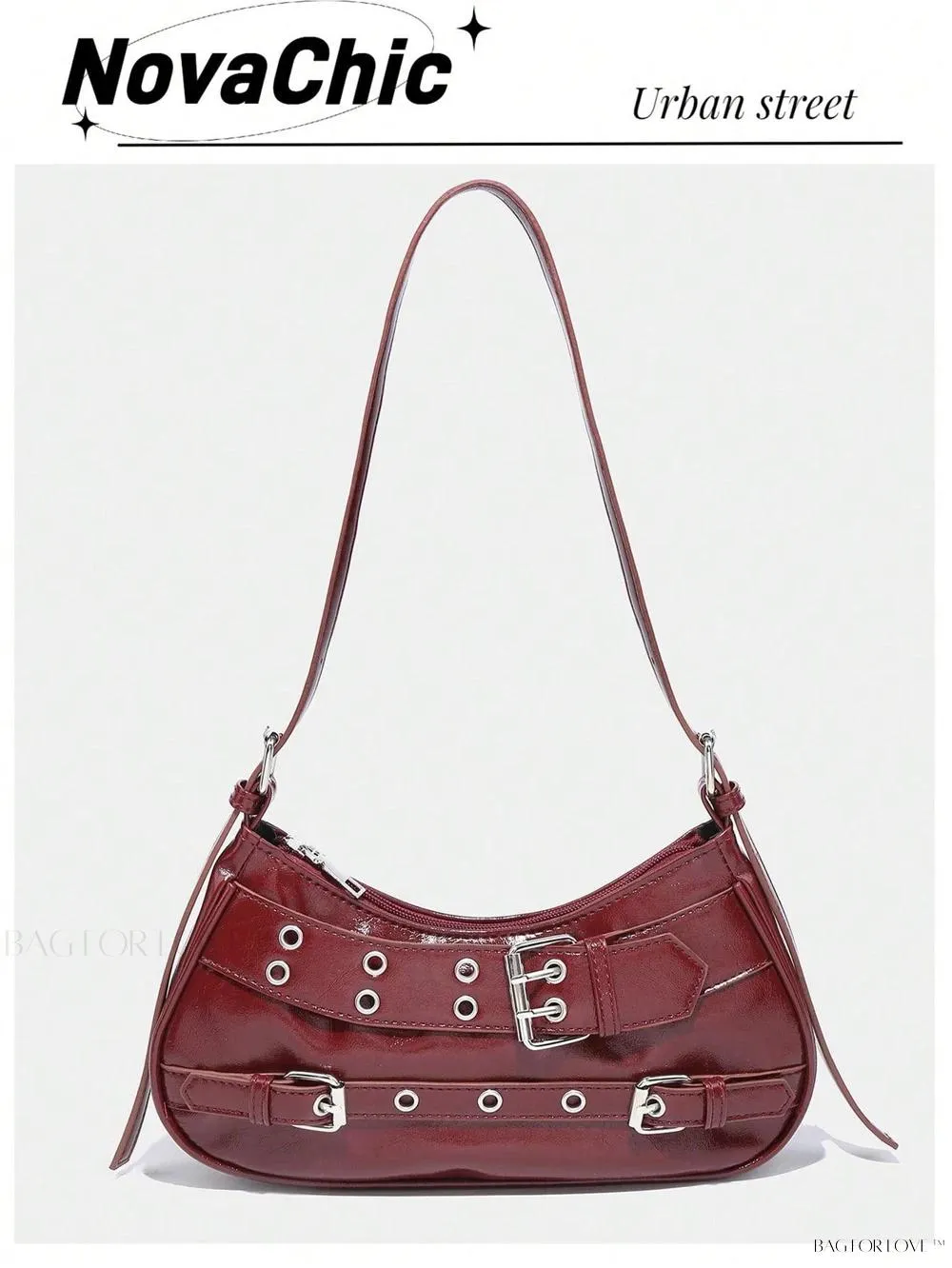 BagForLove - Retro-Style PU Printed Women's Shoulder Bag with Gothic Touch