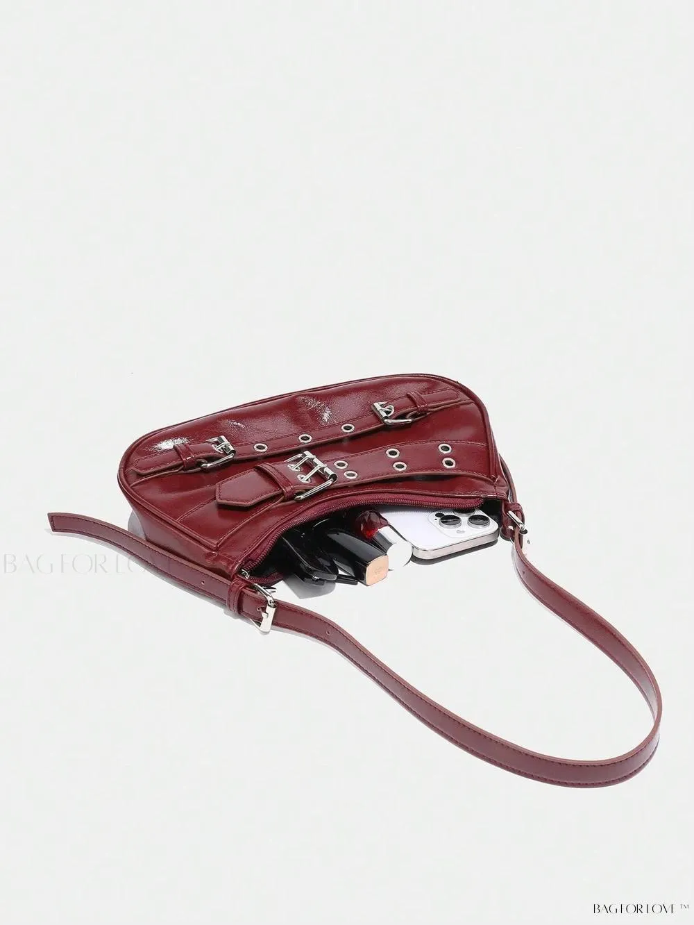 BagForLove - Retro-Style PU Printed Women's Shoulder Bag with Gothic Touch