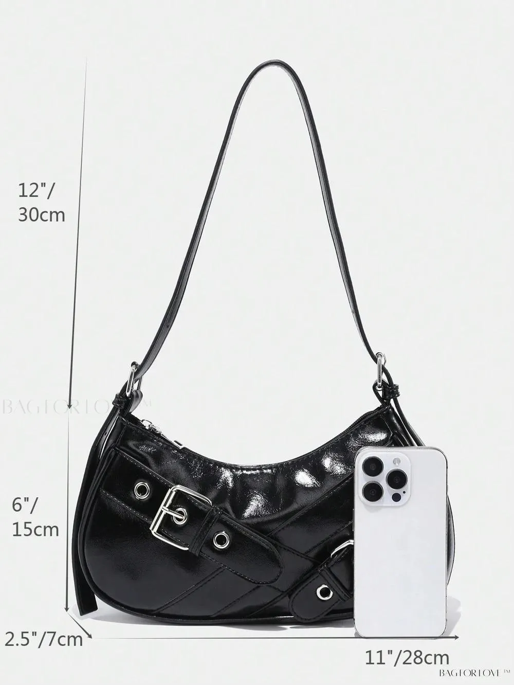 BagForLove - Retro-Style PU Printed Women's Shoulder Bag with Gothic Touch