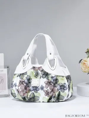 BagForLove - Stylish Floral Print Tote Bag with Embellished Letters