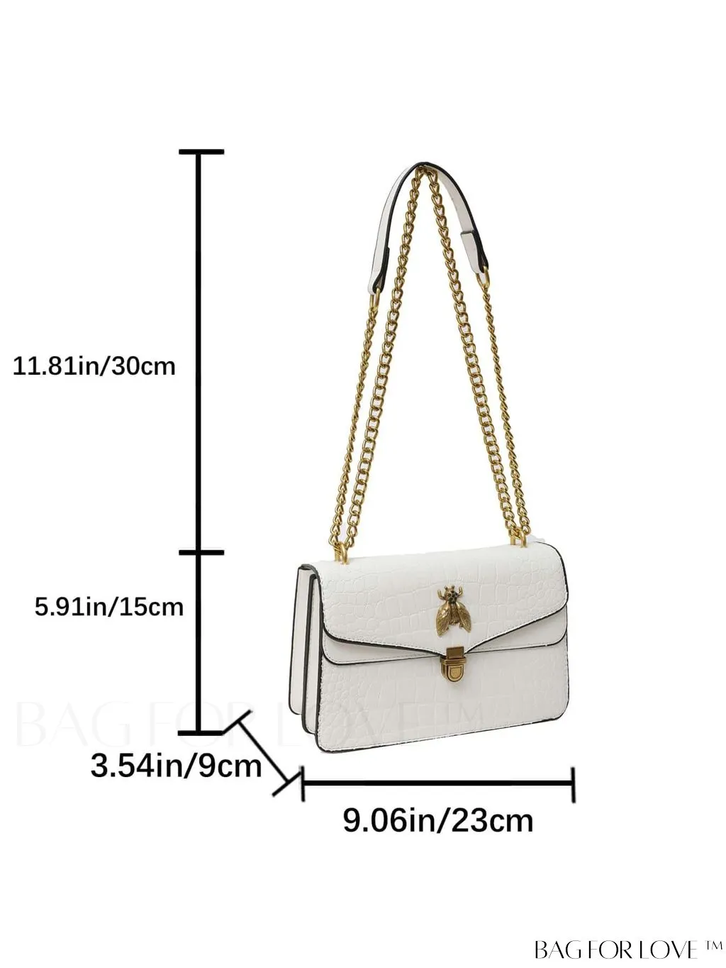 BagForLove - Stylish Womens Bee-Embellished Chain Shoulder & Crossbody Bag
