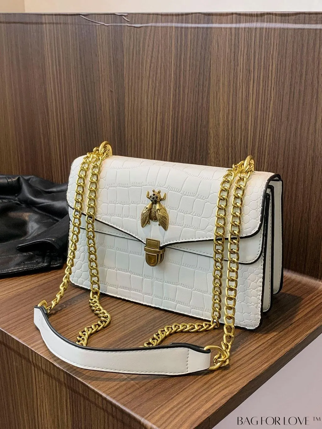 BagForLove - Stylish Womens Bee-Embellished Chain Shoulder & Crossbody Bag