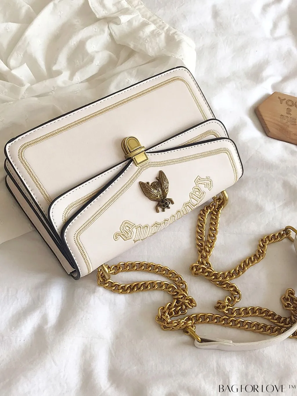 BagForLove - Stylish Womens Bee-Embellished Chain Shoulder & Crossbody Bag