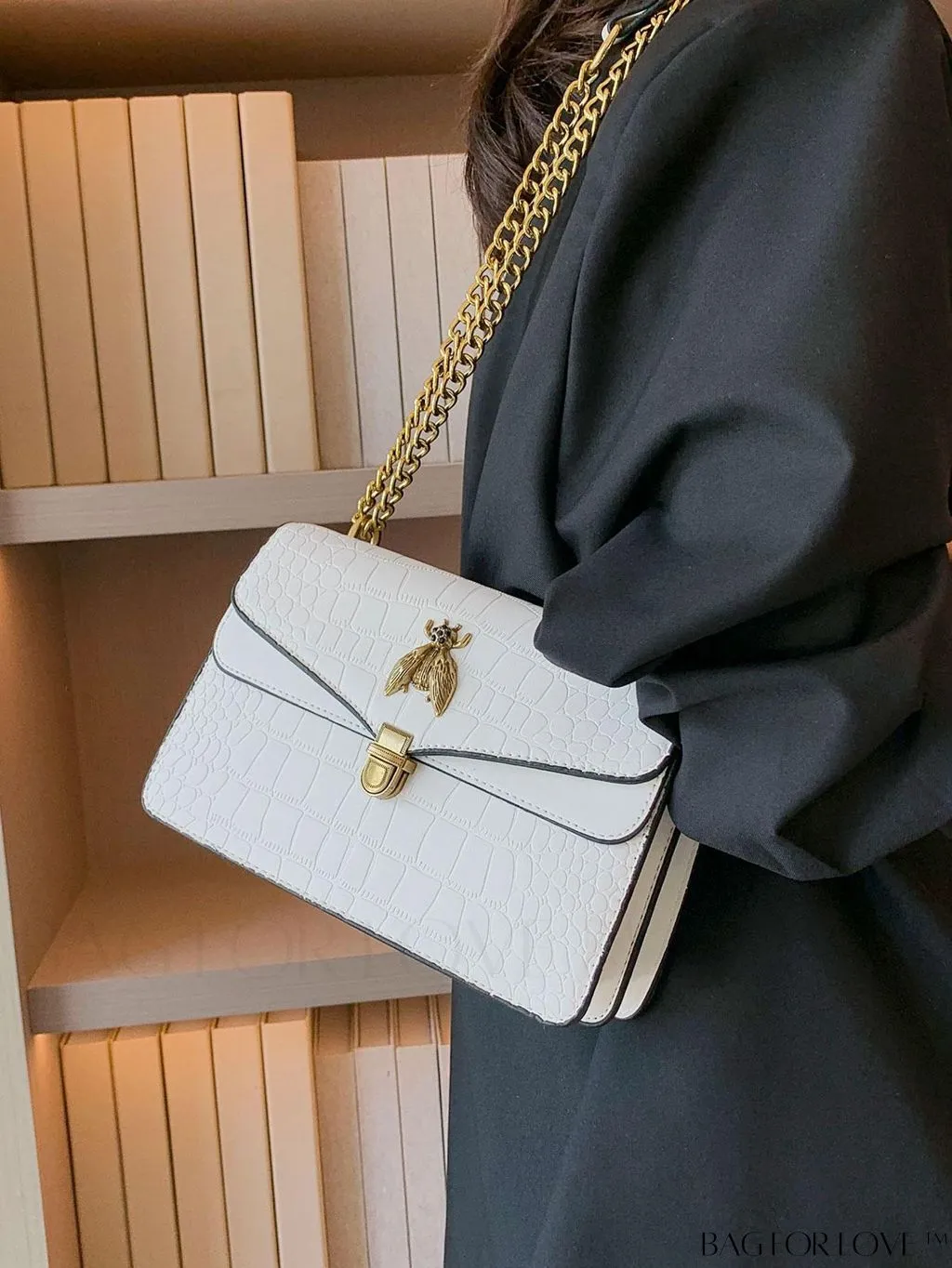 BagForLove - Stylish Womens Bee-Embellished Chain Shoulder & Crossbody Bag