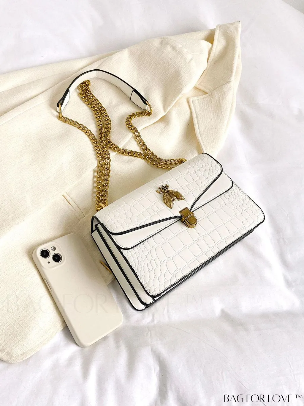 BagForLove - Stylish Womens Bee-Embellished Chain Shoulder & Crossbody Bag