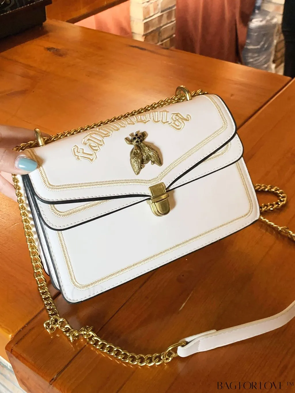 BagForLove - Stylish Womens Bee-Embellished Chain Shoulder & Crossbody Bag