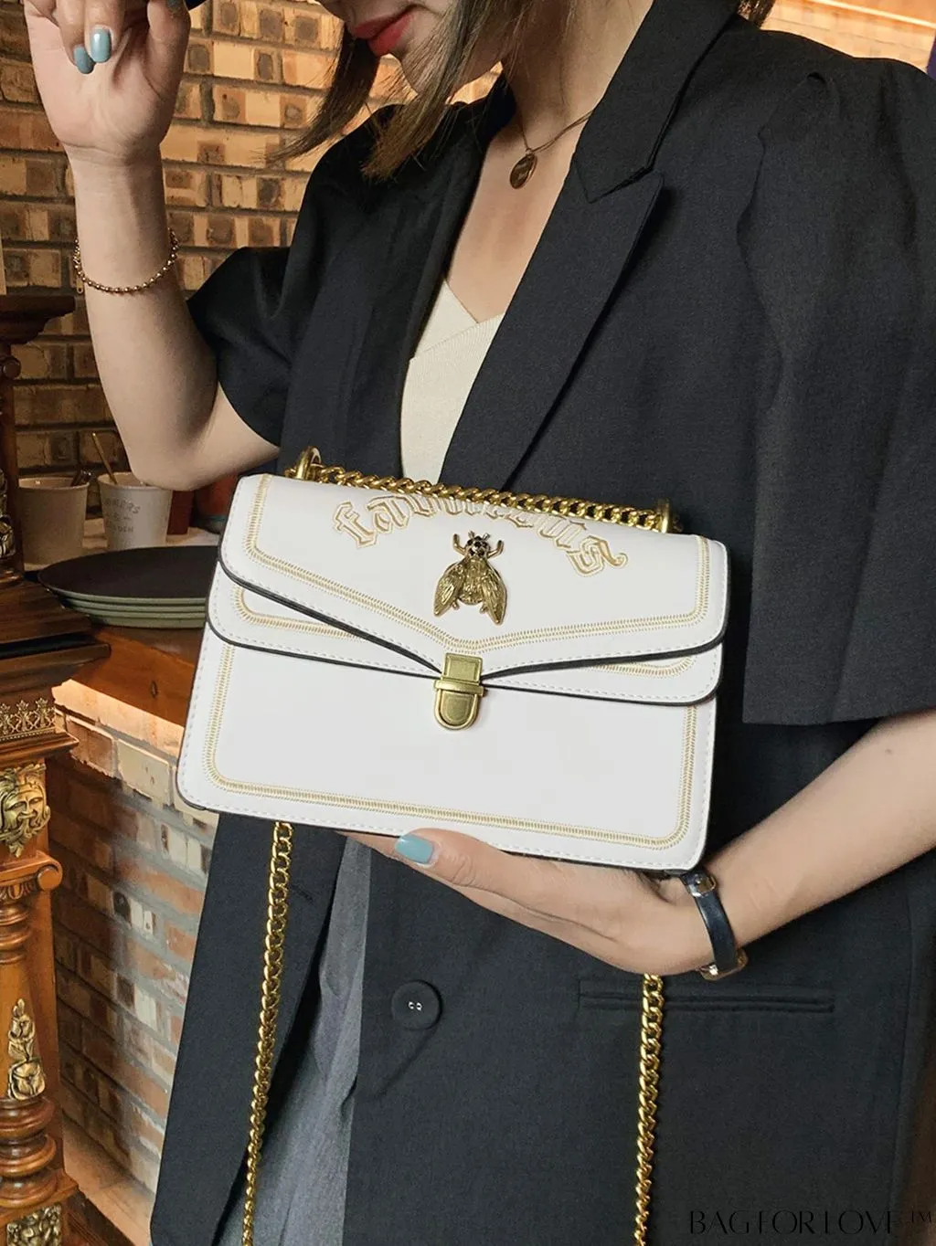 BagForLove - Stylish Womens Bee-Embellished Chain Shoulder & Crossbody Bag